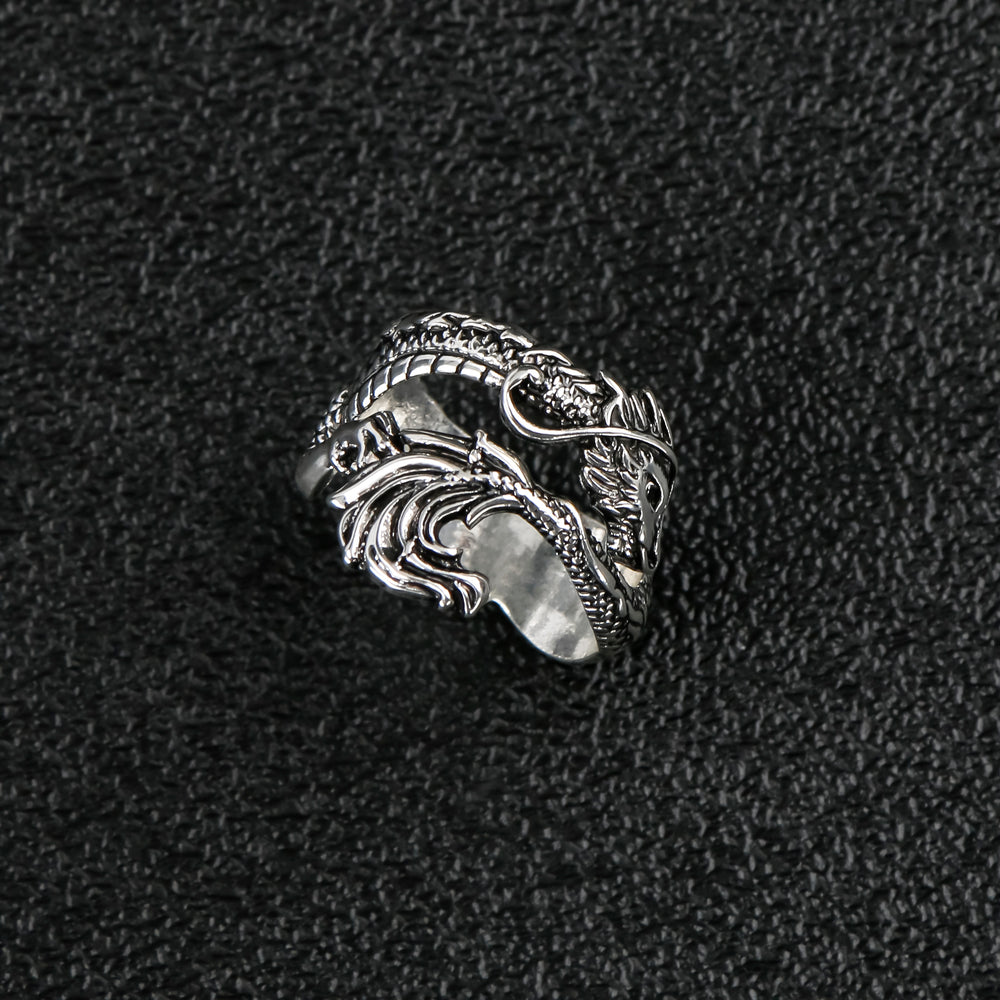 Vintage Dragon Pattern Ring - Protection