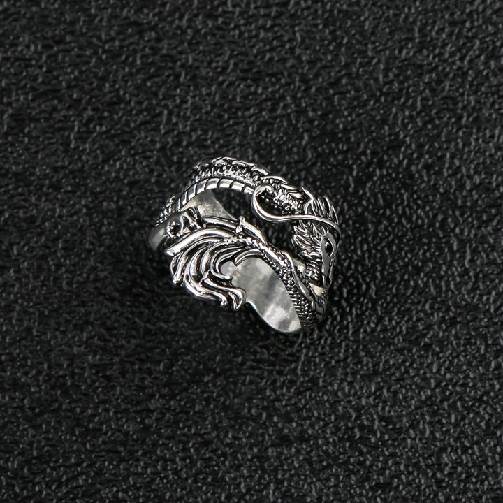 Vintage Dragon Pattern Ring - Protection