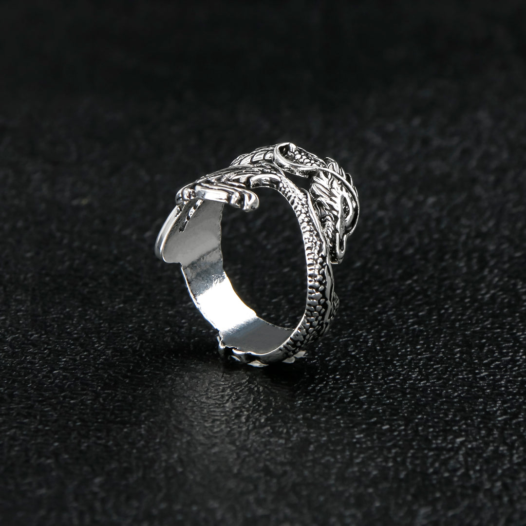 Vintage Dragon Pattern Ring - Protection