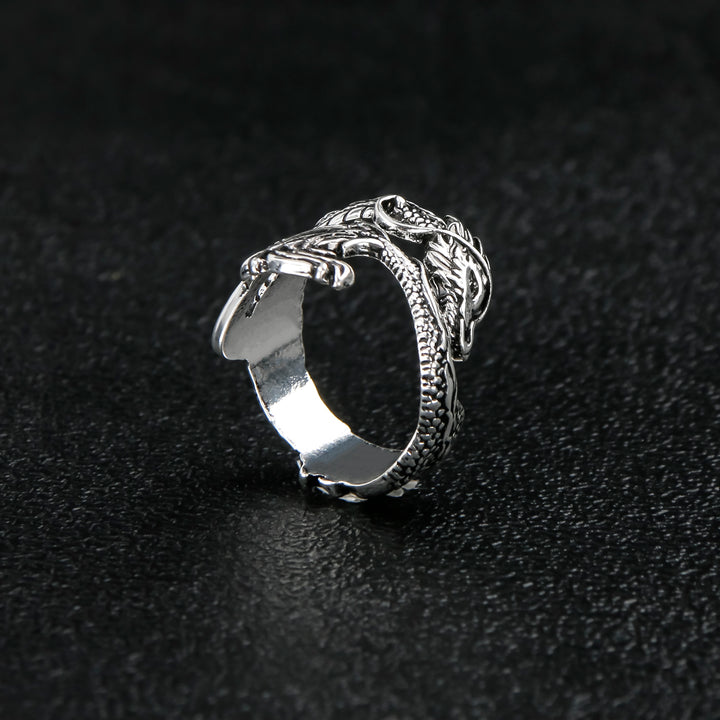 Vintage Dragon Pattern Ring - Protection