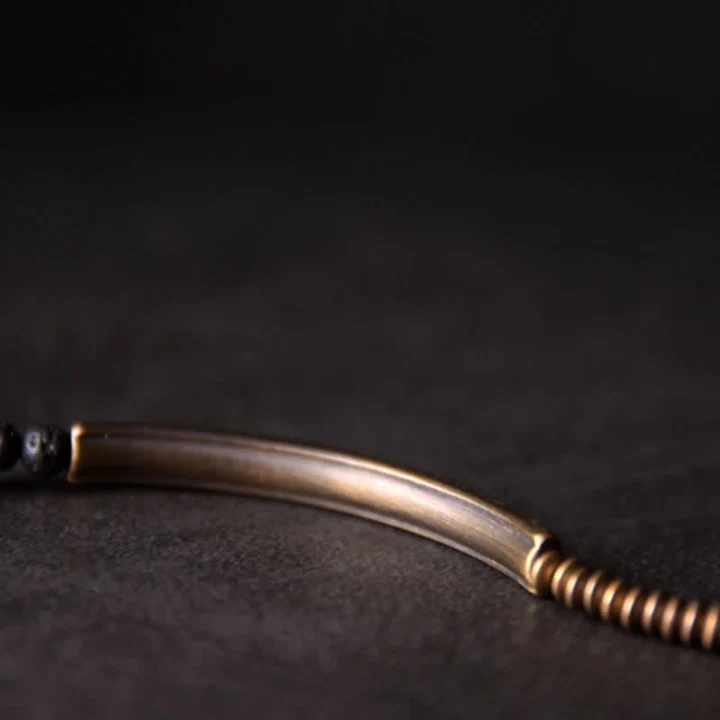 Vintage Lava Rock Copper Bracelet