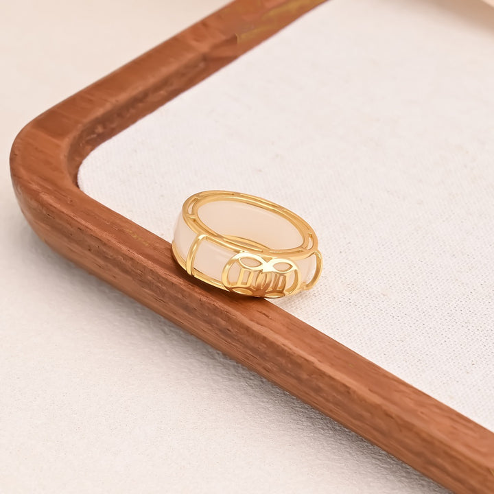 White Jade Ring Necklace