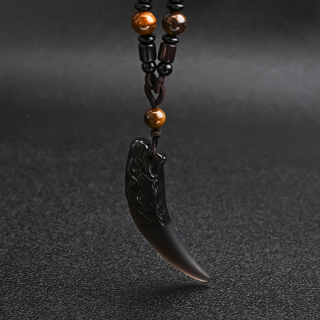 Wolf Courage Obsidian Necklace