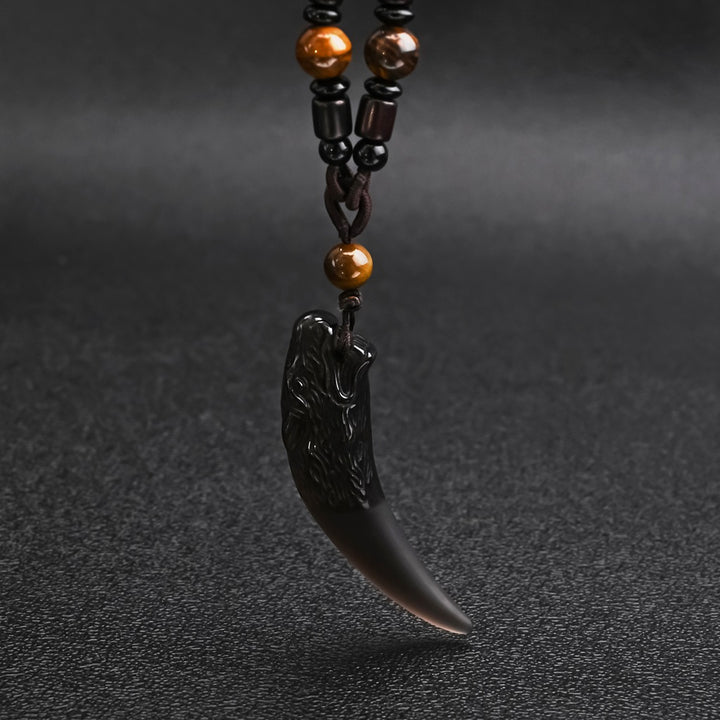 Wolf Courage Obsidian Necklace