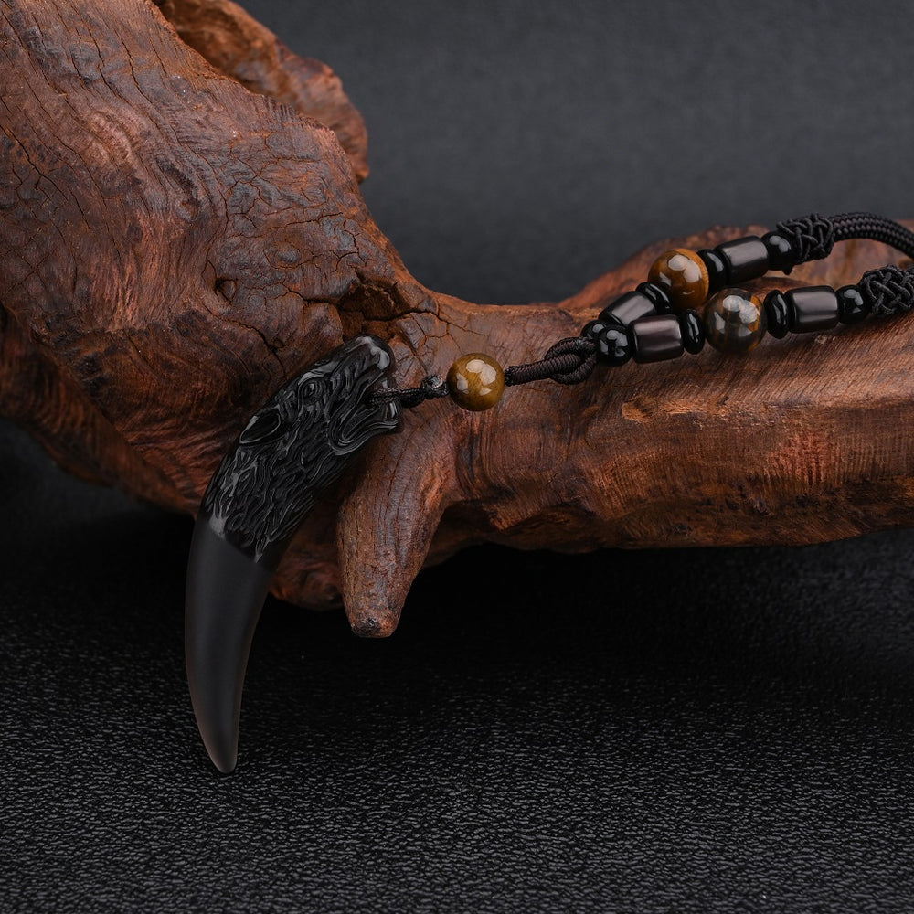 Wolf Courage Obsidian Necklace
