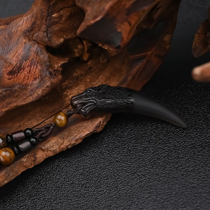 Wolf Courage Obsidian Necklace