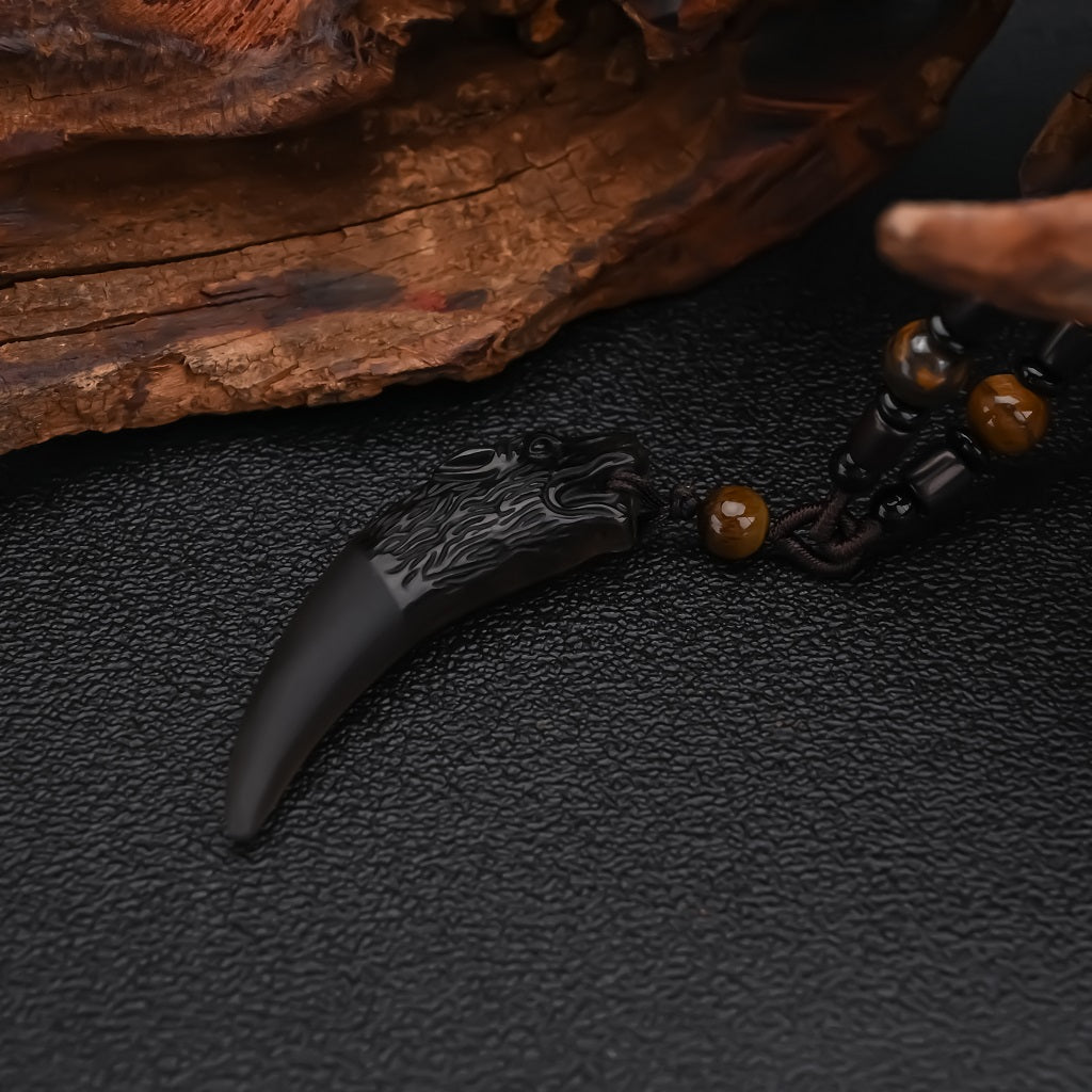 Wolf Courage Obsidian Necklace