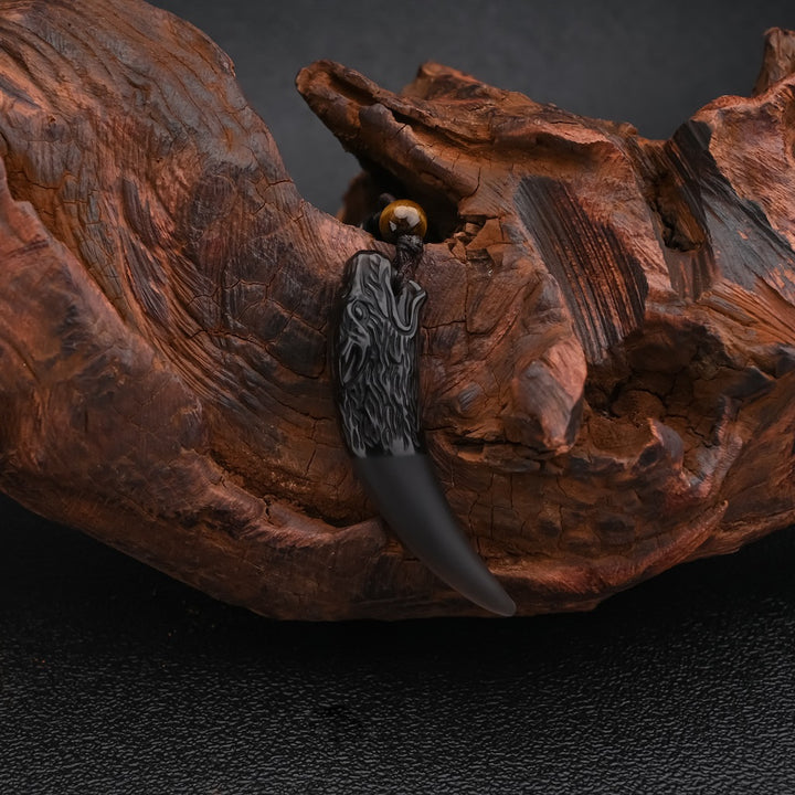 Wolf Courage Obsidian Necklace