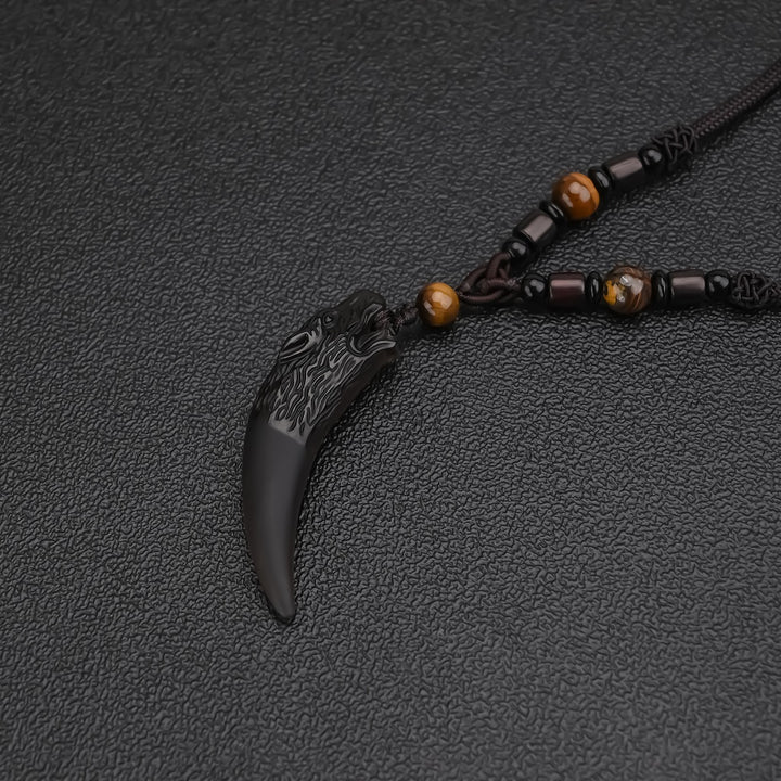 Wolf Courage Obsidian Necklace