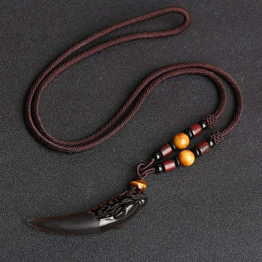 Wolf Courage Obsidian Necklace