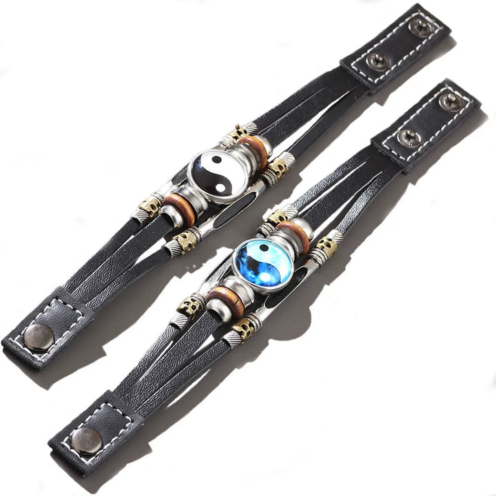 Yin Yang Leather Balance Bracelet