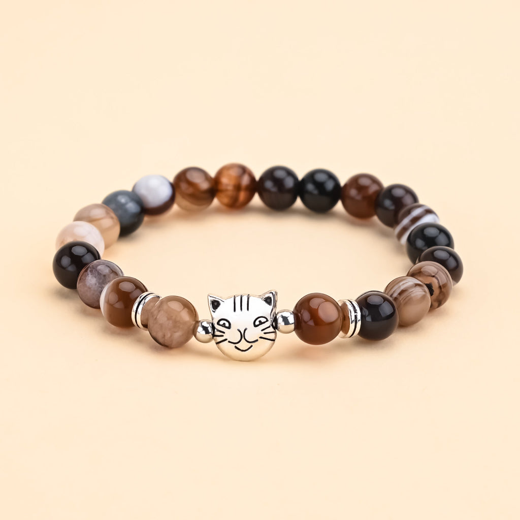 Zebra Jasper Cat Face Protection Bracelet