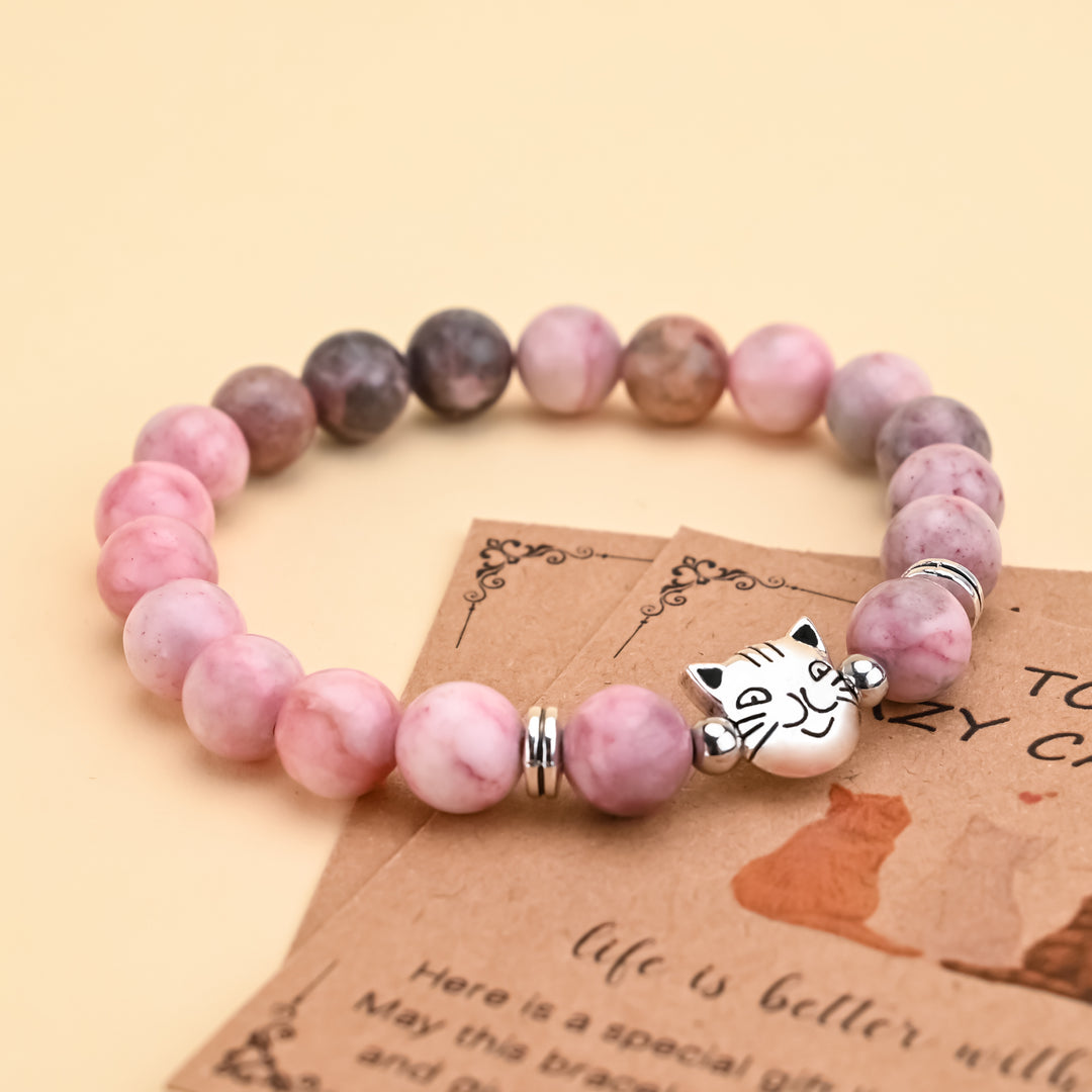 Zebra Jasper Cat Face Protection Bracelet