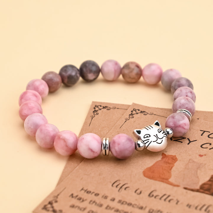 Zebra Jasper Cat Face Protection Bracelet