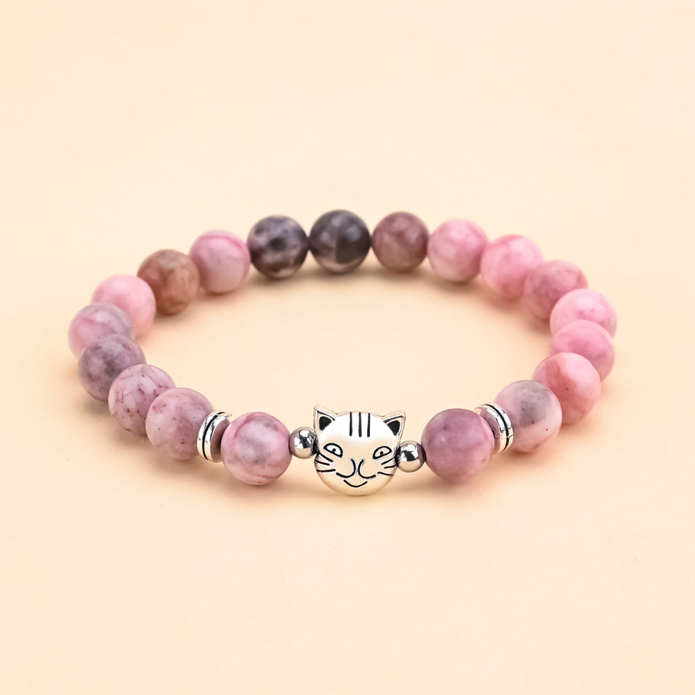 Zebra Jasper Cat Face Protection Bracelet