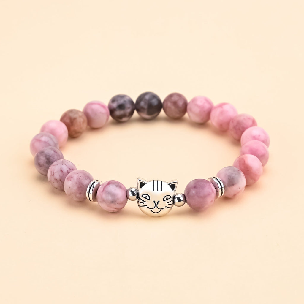 Zebra Jasper Cat Face Protection Bracelet