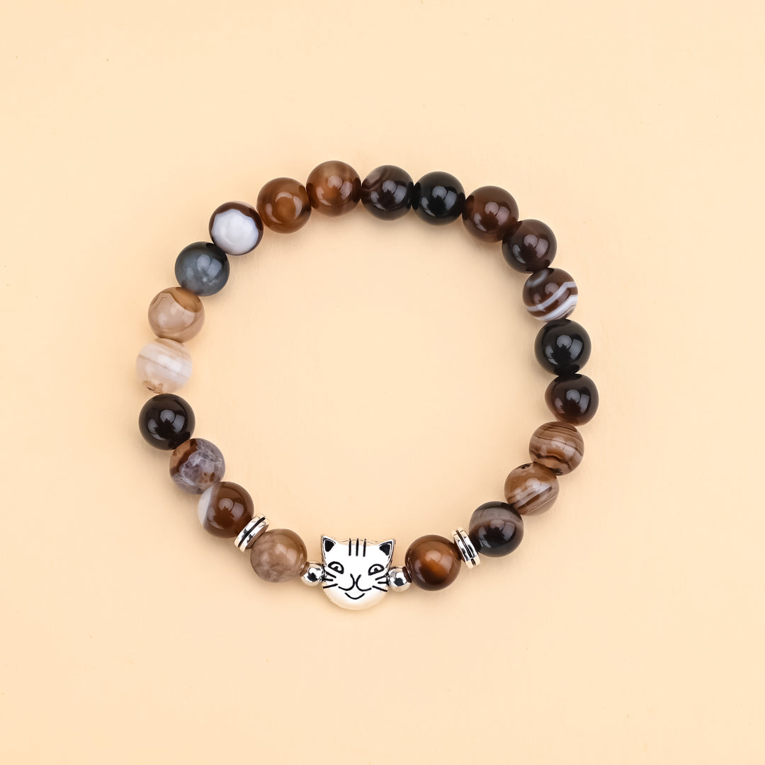 Zebra Jasper Cat Face Protection Bracelet