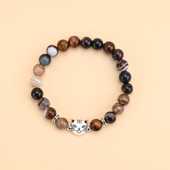 Zebra Jasper Cat Face Protection Bracelet