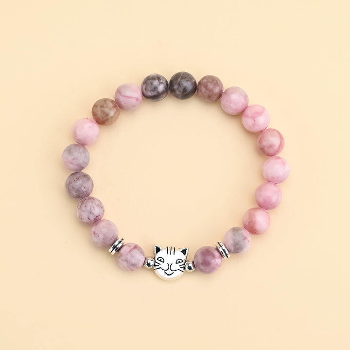 Zebra Jasper Cat Face Protection Bracelet