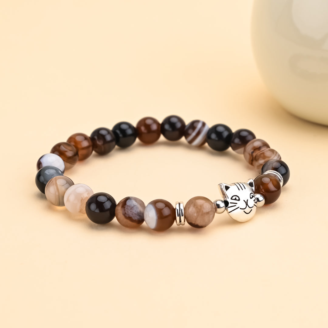 Zebra Jasper Cat Face Protection Bracelet